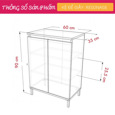 Tủ giày gỗ phong cách hiện đại SMLIFE Resonage