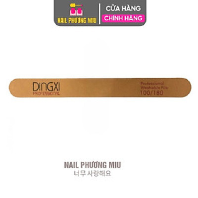 Dũa Mỏng DINGXI Lốc 50 Cái Độ Nhám 100/180 Màu Nâu Vàng Da Bò Làm Nail Tiện Lợi, Form Thẳng Không Chạm Khóe Móng, Lõi Nhựa Cứng Cáp, Cầm Chắc Tay