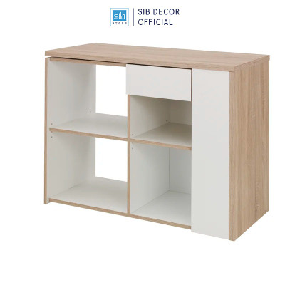 Bàn Làm Việc, Học Tập Chữ L Kết Hợp Tủ Gỗ Xoay Xếp Gọn SIB Decor BLV76