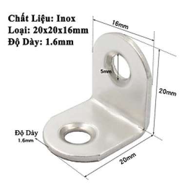 Ke Góc Vuông Chữ L KUNBE Pat Góc Vuông 90 Độ Giá Đỡ Góc Chốt Giữ Đồ Nội Thất Cửa Tủ Nhiều Kích Thước Lựa Chọn