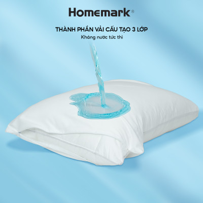Bảo Vệ Gối Khách Sạn Homemark 50x70cm - Kháng Nước, Chống Bụi, Khóa Kéo Tiện Lợi