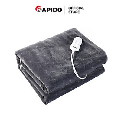 Chăn, nệm, đệm điện sưởi ấm Rapido REB-60SG/REB-60SB, 150x80cm chất liệu polyeste và nhung cao cấp giữ ấm cực tốt - Hàng chính hãng