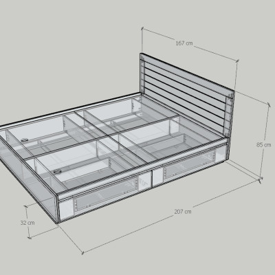 [Happy Home Furniture] MACRO  , Giường ngủ hiện đại - 2 Ngăn tủ kéo  , GNG_032, GNG_033, GNG_034, GNG_035