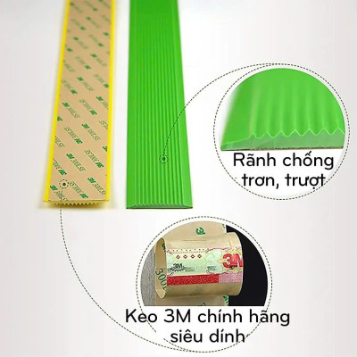 Băng Keo Chống Trượt, Miếng Dán Bậc Cầu Thang Bằng Nhựa PVC Dài 3 Mét Sẵn Keo 3M Siêu Dính, Anh Toàn 
