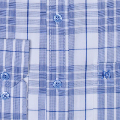 Áo sơ mi nam KHATOCO dài tay kẻ caro A1MD498T1-CNCR090-2409-D