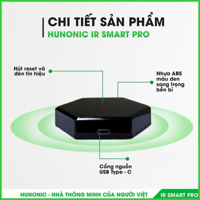 Bộ Điều Khiển Hồng Ngoại Hunonic Ir Smart Pro- Điều Khiển Điều Hòa, Quạt, Tivi...Từ Xa Qua Điện Thoại Qua Wifi