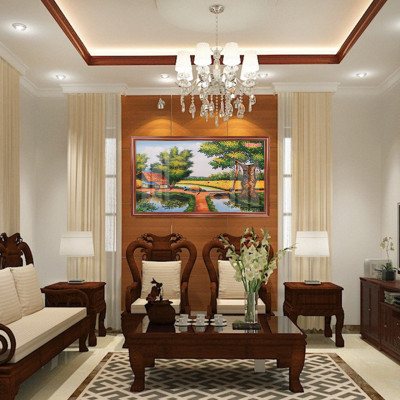 D801 01 Tranh kính làng quê Việt Nam ( được chọn mẫu)