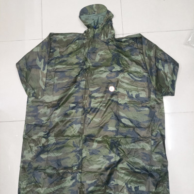 Áo Mưa Bít Dù Rằn Ri, Áo Mưa Bít Kín Màu Lính Không Xẻ Tà Chất Lượng Cao