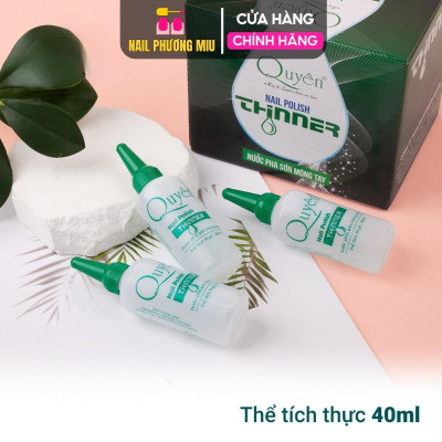 Nước Pha Sơn Móng Tay QUYÊN Cao Cấp 40ml Chai Nắp Nhọn Xanh Pha Loãng Sơn Gel Sơn Thạch Ombre Đều Màu Nhanh Chóng Nữ Women