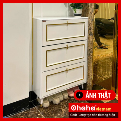 [Kèm Ảnh Thực Tế - Miễn phí vận chuyển & Lắp đặt] Tủ giày thông minh siêu mỏng cao cấp Ohaha - TGCC027