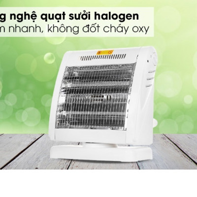 Đèn Sưởi Điện 2 Bóng Halogen 800W Xoay 90 Độ - Hàng Chính Hãng