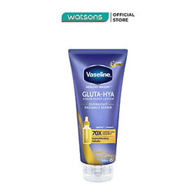 Serum Dưỡng Thể Vaseline Healthy Bright Gluta-Hya Serum Burst Lotion Overnight Radiance Repair 300ml