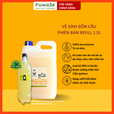 [Can 10L tiết kiệm] Nước tẩy bồn cầu, nhà tắm hữu cơ enzyme sinh học dứa Fuwa3e 10L