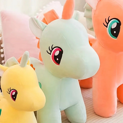 Thú nhồi bông kỳ lân hoạ tiết tim - Size 22cm - Màu ngẫu nhiên - Quà tặng gấu bông ngựa kỳ lân Unicorn đáng yêu.