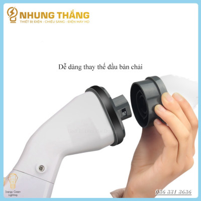 Máy Cọ Chà Sàn Vệ Sinh  Tự Động, Bàn Chải Làm Sạch Vệ Sinh Nhà Tắm Không Dây Với 4 Đầu Thay Thế