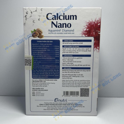 Calcium Nano AquaminF Diamond (Gia đình) – Hỗ trợ bổ sung canxi cho cơ thể - Hộp 50 viên