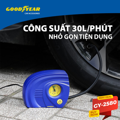 Máy Bơm Lốp Xe GOODYEAR GY-2580 Mini Tiện Dụng - Nhập Khẩu Chính Hãng