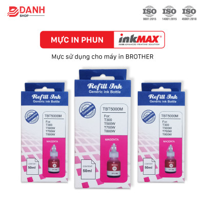 Bộ 4 màu - Mực nước inkMAX / Mực màu inkMAX dùng cho máy in phun Brother T300, T310,T500, T510W, T700, T710W, T810W, T910W, T4000, T4500DW