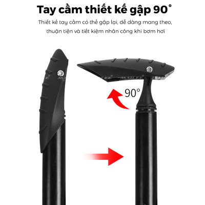 Bơm Xe Đạp Cầm Tay Bơm Lốp Xe Đạp ESL-60P Hợp Kim Nhôm, Bơm Lốp Xe Đạp gắn sườn xe 60 Psi Nhỏ Gọn 2 đầu van riêng (cho van mỹ và van nhọn) - Mai Lee