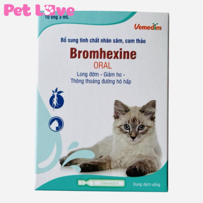 Siro Bromhexine giảm ho, long đờm trên chó mèo (Vemedim, mẫu mới)