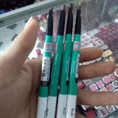 Chì mí kết hợp chì mày siêu tiết kiệm MiraCulous Hàn Quốc #01 đen tuyền tặng kèm móc khoá