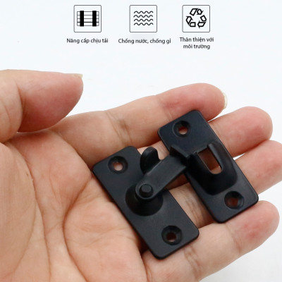 Chốt Khoá Cài Cửa KUNBE Lắp Góc Vuông 90 Độ Bằng Inox Dày Dặn An Toàn