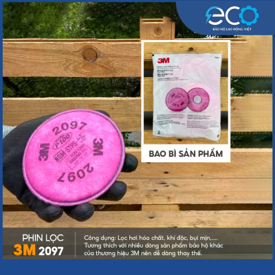 Bộ mặt nạ phòng độc 3M 6200 + Phin lọc 2097 chuyên chống khói hàn, hóa chất, lọc bụi mịn