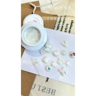 Gel Nặn Khô Trắng Ánh Ngọc Trai PAULA Hũ 8ml Mềm Dẻo Dễ Tạo Hình Trang Trí Móng Chuyên Làm Nail Nữ Women