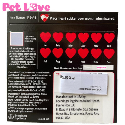 1 viên Heartgard xổ giun tim, giun đũa, giun móc (chó dưới 11,5kg)