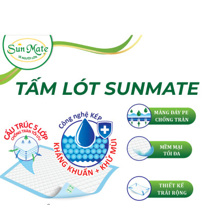 Combo 2 Tấm lót SunMate cải tiến mới 10 miếng (45 x 70cm)