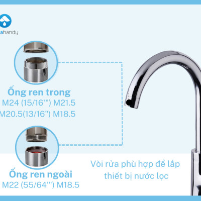 Combo Máy lọc nước ion Kiềm iAquao + Thiết bị lọc đầu nguồn iJoie -  Hàng Chính hãng AquaHandy