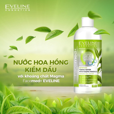 Nước Hoa Hồng Kiềm Dầu Khoáng Chất Magma Eveline 400ml