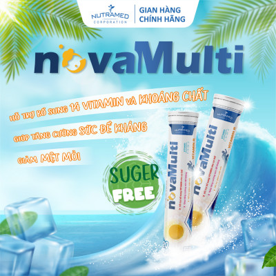 Viên sủi NovaMulti bổ sung vitamin và khoáng chất, hỗ trợ tăng cường sức đề kháng, giảm mệt mỏi (20 viên) - Nutramed