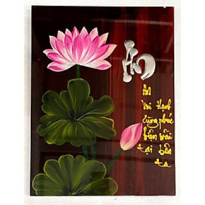 Tranh sơn mài chữ ,thơ kèm họa tiết 30x40 cm ý nghĩa thích hợp làm quà tặng, trang trí,...