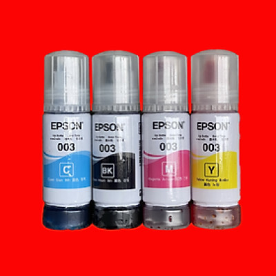 Mực cho máy in Epson L1110/ L3100/ L3110/ L3210/ L3150/ L3250/ L5190/ L5290/ L6500  ... ( Bộ 4 màu hoặc mua lẻ từng mầu: BK/C/M/Y ) - Hàng nhập khẩu