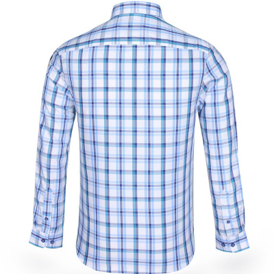 Áo sơ mi nam KHATOCO dài tay kẻ caro A1MD498S1-CNCR299-2502-D