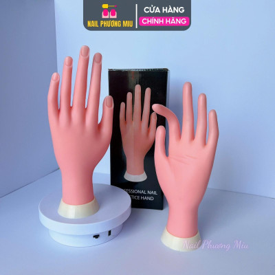 Bàn Tay Giả Silicone Tập Làm Nail Khớp Dẻo Linh Hoạt, Tái Sử Dụng Nhiều Lần Cho Người Mới Học Làm Nail Tiện Lợi bàn  tay chữ nhất