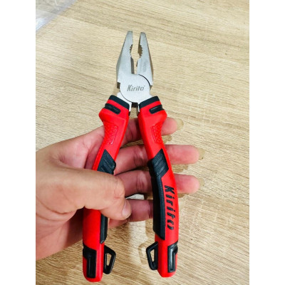 Kìm Điện Đa Năng Công Nghiệp Kirito Màu Đỏ Đen - Dài 8 inch (200mm) - Chất Liệu CR-V Cao Cấp
