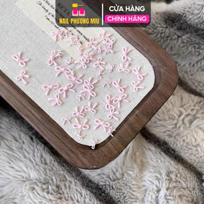 Set 50 Chiếc Nơ Đỏ 3D Mix Size Làm Nail Nữ Tính, Charm Nơ Đỏ Bằng Nhựa Gắn Móng Tay Nghệ Thuật Trẻ Trung Women