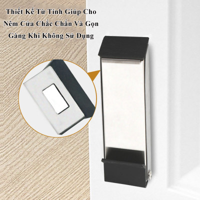 Chặn Cửa Gấp Gọn KUNBE Chống Gió Va Đập Có Thể Dán Hoặc Vít Phù Hợp Nhiều Loại Cửa