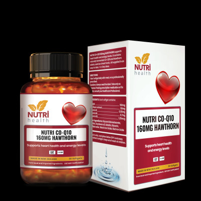 Bộ Sản Phẩm 3 Hộp Viên Uống Bổ Tim New Zealand Nutri Co Q10 160g Hawthorn 30 Viên - Nhập Khẩu Chính Hãng