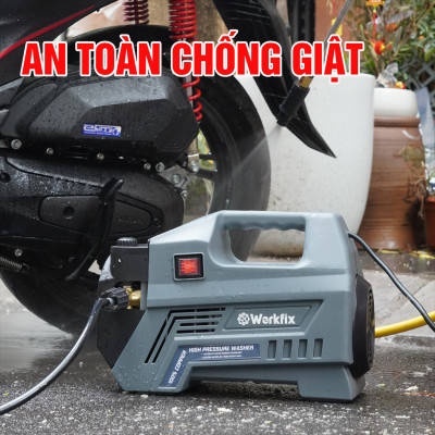 ( Động cơ Lõi Đồng ) Máy Rửa Xe Điện Workfix Cao Áp Công Suất Lớn 2500W - WF-PW2500W - Đây Đồng , Động cơ 160BAR - Bảo Hành Chính Hãg 6 Tháng