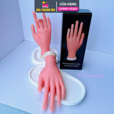 Bàn Tay Giả Silicone Tập Làm Nail Khớp Dẻo Linh Hoạt, Tái Sử Dụng Nhiều Lần Cho Người Mới Học Làm Nail Tiện Lợi bàn  tay chữ nhất