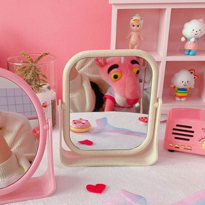 Gương trang điểm để bàn 2 mặt xoay 360 độ, Gương lúa mạch nhỏ gọn phong cách vintage - Chính hãng MINIIN (Giao mẫu ngẫu nhiên)