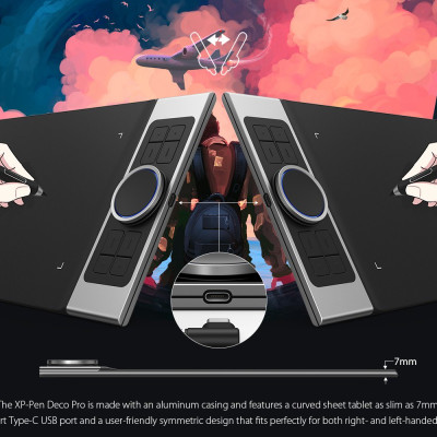Bảng Vẽ Điện Tử XP-Pen Deco Pro Small 9x5inch 8192 Lực Nhấn, 2 Dial, Tương Thích Thiết Bị Di Động Android