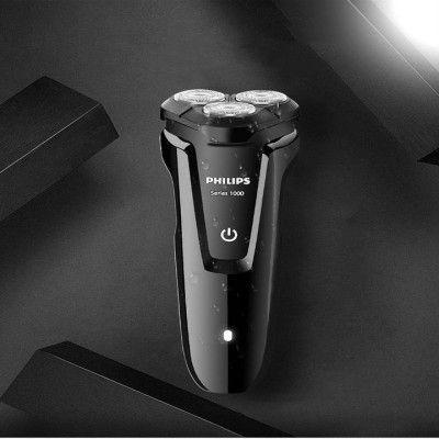 Máy cạo râu khô và ướt 3 lưỡi Philips S1010, sử dụng pin NiMH, đầu cắt chống nước dễ dàng vệ sinh- Hàng chính hãng