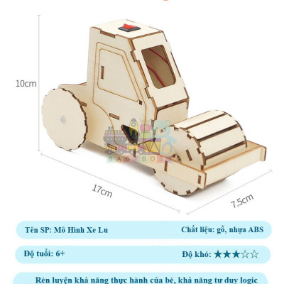 [Kèm Pin] Bộ Đồ Chơi Khoa Học Tự Làm Máy Ủi, Bộ Đồ Chơi Lắp Ghép STEM Mô Hình Máy Ủi, Bộ Đồ Chơi Gỗ Cao Cấp Khoa Học Tự Làm DIY Wood Steam