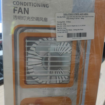 Quạt Điều Hòa Hơi Nước Mini Quạt Tích Điện Phun Sương 3 Chế Độ Kiêm Đèn Ngủ Led 7 Màu Chế độ Hẹn Giờ Thông Minh Hàng CHÍNH Hãng