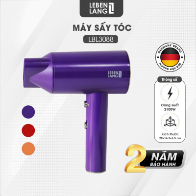 Máy sấy tóc Lebenlang LBL3088 công suất 2100W của Đức, chống xơ rối tóc bằng công nghệ ion - Hàng Chính Hãng