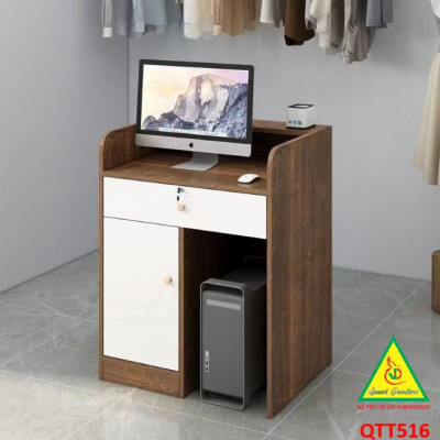 Bàn thu ngân, bàn lễ tân, bàn tính tiền bằng gỗ MDF QTT516 - NỘI THẤT LẮP RÁP VIENDONGADV